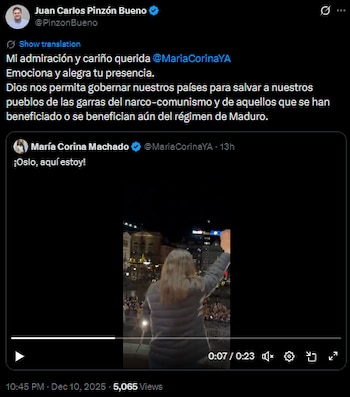 Juan Carlos Pinzón elogió a