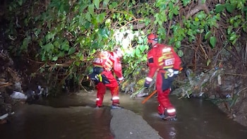 Efectivos del GRAE Subacuático durante la búsqueda de esta madrugada (Bombers)