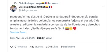 Cielo Rusinque envió un polémico