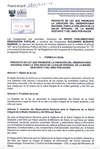 Proyecto de ley del congresista