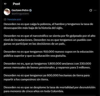 Gustavo Petro le contestó al