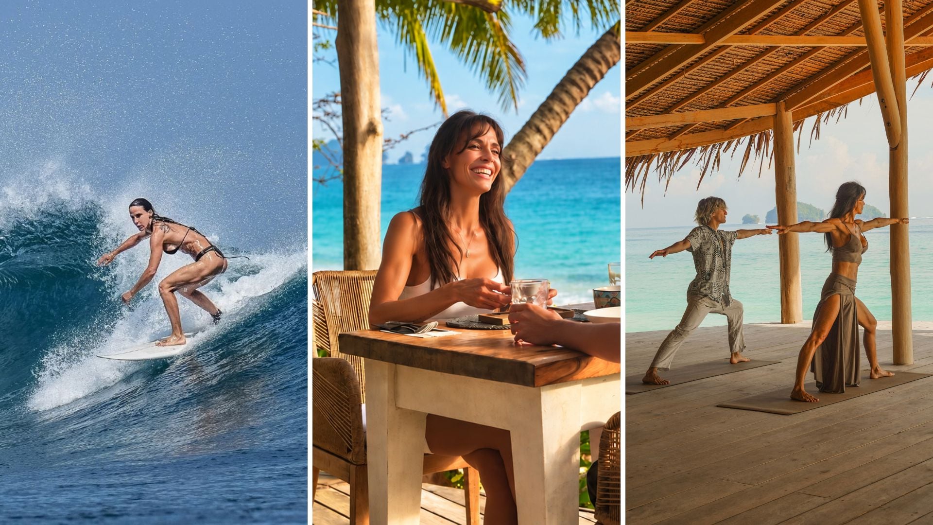 Así fueron las increíbles vacaciones familiares de María Susini en Indonesia: surf, playas paradisíacas y un inolvidable encuentro con tiburones ballena