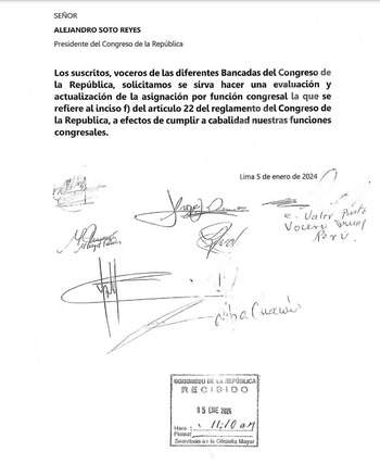 Firmas de los voceros que