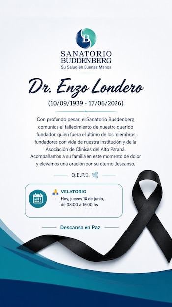 El Sanatorio Buddenberg de Eldorado expresó su pesar por la muerte de Enzo Londero y cerró durante el jueves en señal de duelo