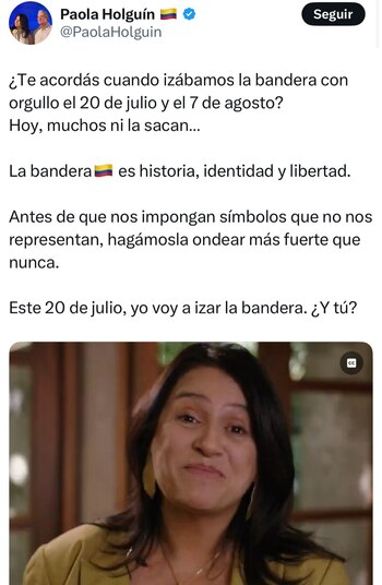 Pronunciamiento de Paola Holguín -