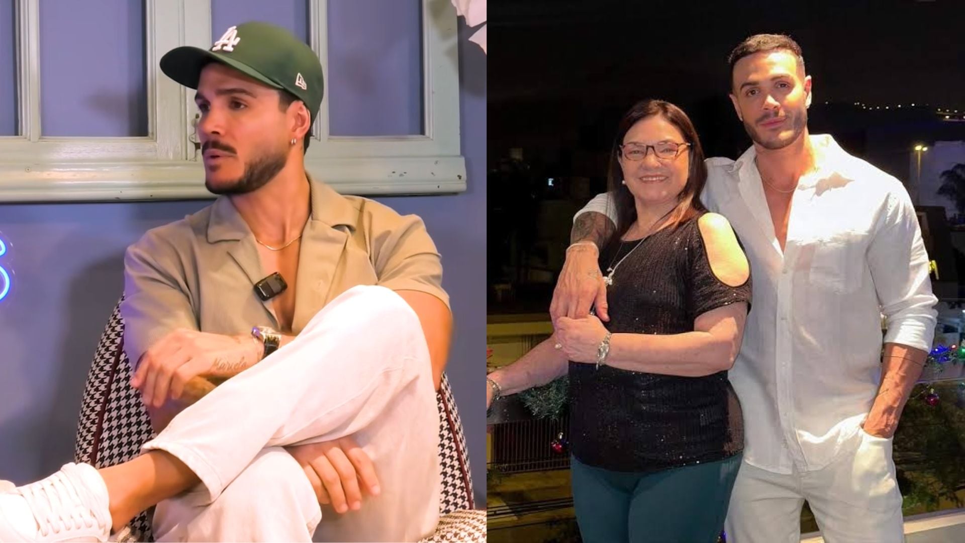 Mario Irivarren comenta los motivos de su convivencia familiar durante una entrevista y posa junto a su madre.