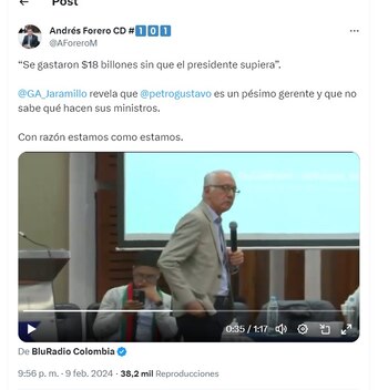 Andrés Forero critica palabras del