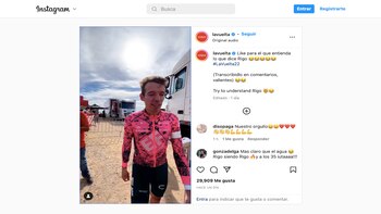 La reacción de Rigoberto Urán tras su triunfo en la etapa 17 de la Vuelta a España / (Instagram: @lavuelta)