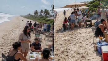 Los manifestantes realizaron actividades recreativas para demostrar que nadie puede restringir el acceso a la costa.