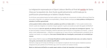 El cuadro de Lisboa cuestionó al árbitro por lo que escribió en el informe tras la expulsión de Durán en el juego ante Santa Clara-crédito Benfica