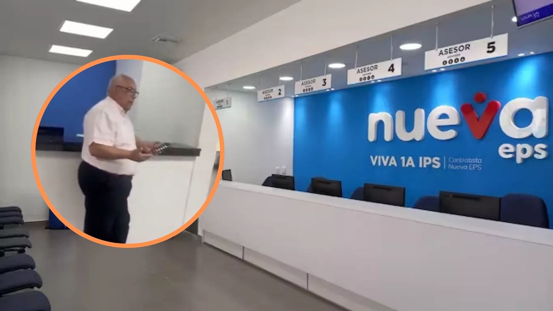 Video evidencia la situación de afiliados que esperaron horas sin ser atendidos debido a problemas técnicos en la EPS - crédito Nueva EPS y captura de video