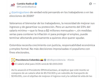 Cambio Radical mostró su desconfianza