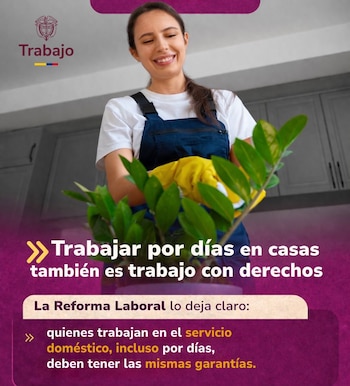 El Ministerio del Trabajo insiste en que las trabajadoras domésticas tienen los mismos derechos: acceso a seguridad social, prestaciones y reconocimiento justo - crédito mintrabajocol/Instagram