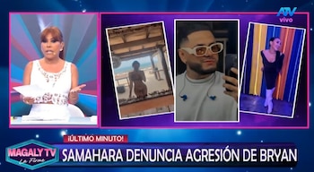 Magaly revela denuncia de Samahara Lobatón y cuestiona el interés de Bryan Torres por su celular. Captura: Magaly TV La Firme.