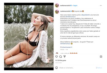 El posteo de Noelia Marzol