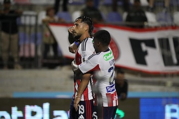 El delantero marcó el segundo gol del Junior FC en el empate 2-2 contra Internacional de Bogotá - crédito Colprensa