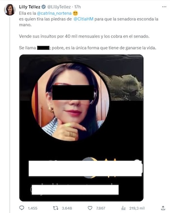 Lilly Téllez se lanza contra