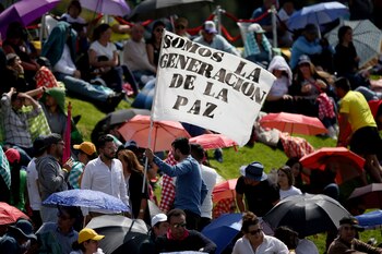 Claudia López realizó su acto de asunción en la plaza Simón Bolívar (REUTERS/Luisa Gonzalez)