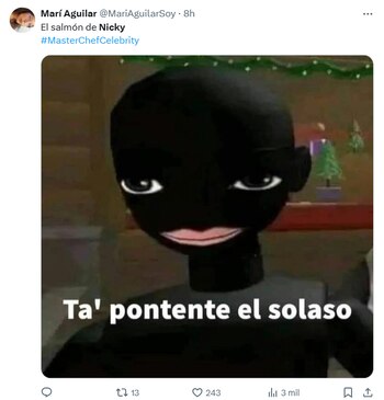Para usuarios de X, el salmón que preparó Nicky estuvo 'ligeramente' quemado.