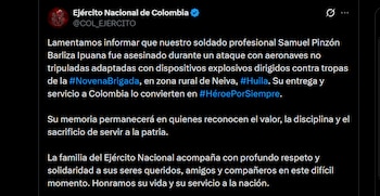 Soldado muerto en Huila