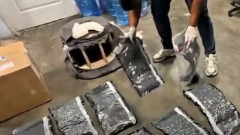 Autoridades dominicanas incautaron 11 paquetes de presunta marihuana oculta en un mueble enviado desde Miami