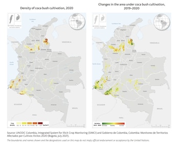 Densidad de las áreas cultivadas
