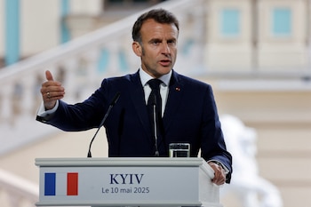 French President Emmanuel Macron speaks