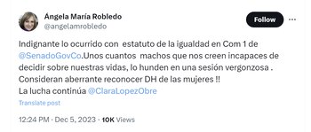 Ángela María Robledo cuestionó ausentismo