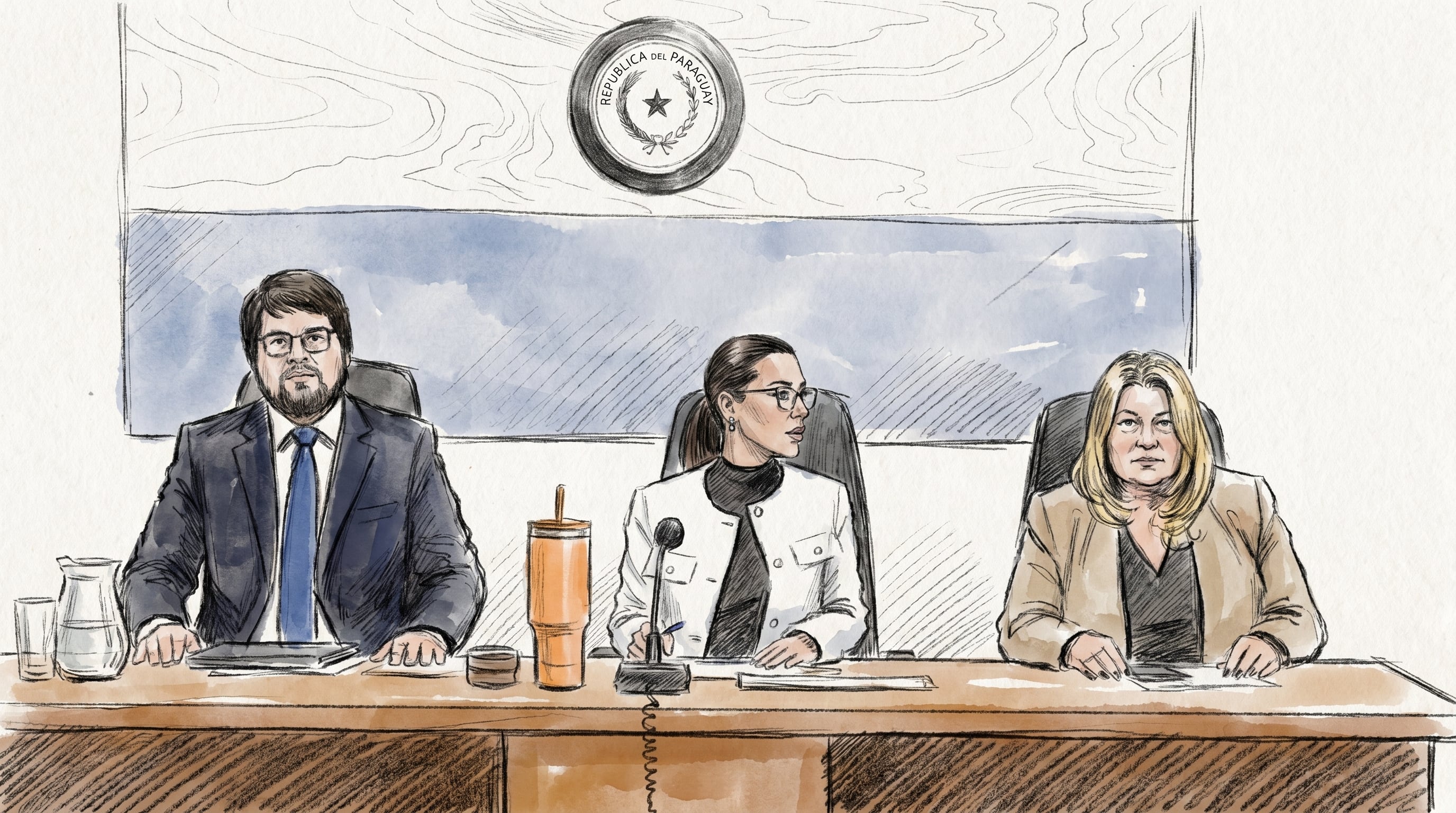 De izquiera a derecha, los jueces Matías Garcete Piris, Adriana Planás y Elsa García (Imagen Ilustrativa Infobae)