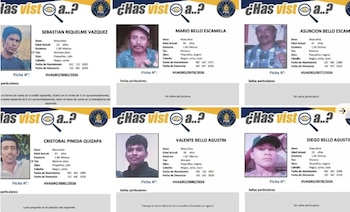 Fichas de búsqueda de las personas desaparecidas. (Crédito: redes sociales)