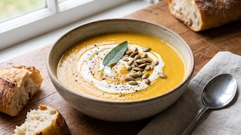 Receta de sopa de zapallo cremosa, rápida y fácil