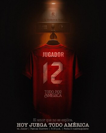 De la siguiente forma, así presentó el cuadro americano el partido ante Junior - crédito @AmericadeCali / X