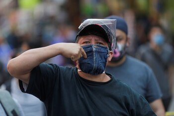 A person wearing a mask