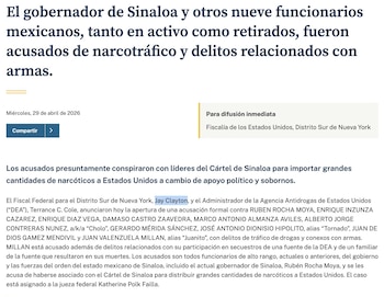 El 29 de abril de 2026, cuando era fiscal del Distrito Sur, el ahora ratificado ante el Senado presentó cargos por narcotráfico y armas, con un caso turnado a la jueza Katherine Polk Failla
