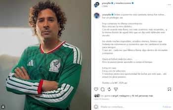 Este fue el mensaje de Memo Ochoa con el que confirmó que tendrá su sexto Mundial con México (IG /@yosoy8a)