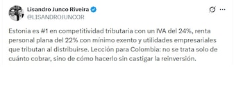 Lisandro Junco, exdirector de la Dian, dice que Colombia debe buscar cómo cobrar mejor los impuestos - @LisandroJuncoR/X