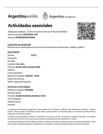 El código QR será el