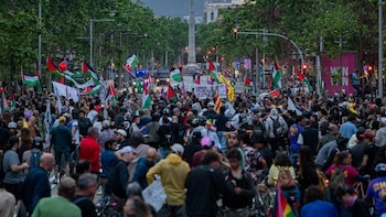 Una manifestación en Barcelona reclama a Israel liberar a dos miembros de la flotilla