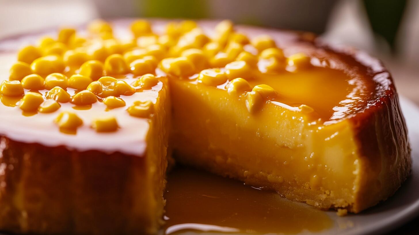 Flan de elote, un postre tradicional elaborado con maíz tierno, característico por su sabor suave y dulce. - (Imagen Ilustrativa Infobae)