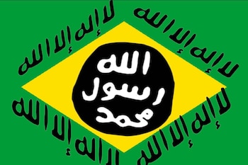 Bandera de Brasil con inscripciones