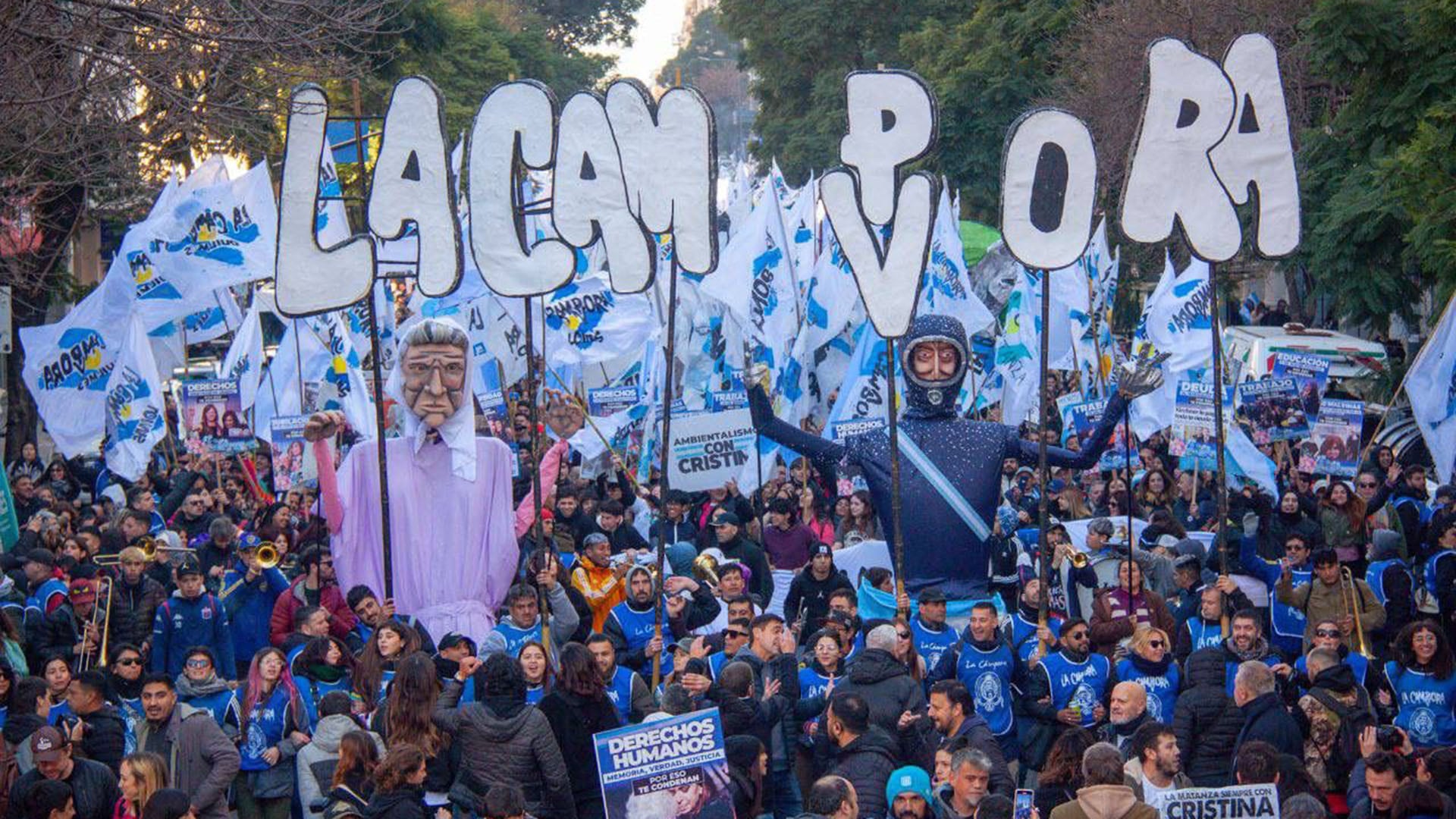 La columna de La Cámpora que se movilizó a Plaza de Mayo