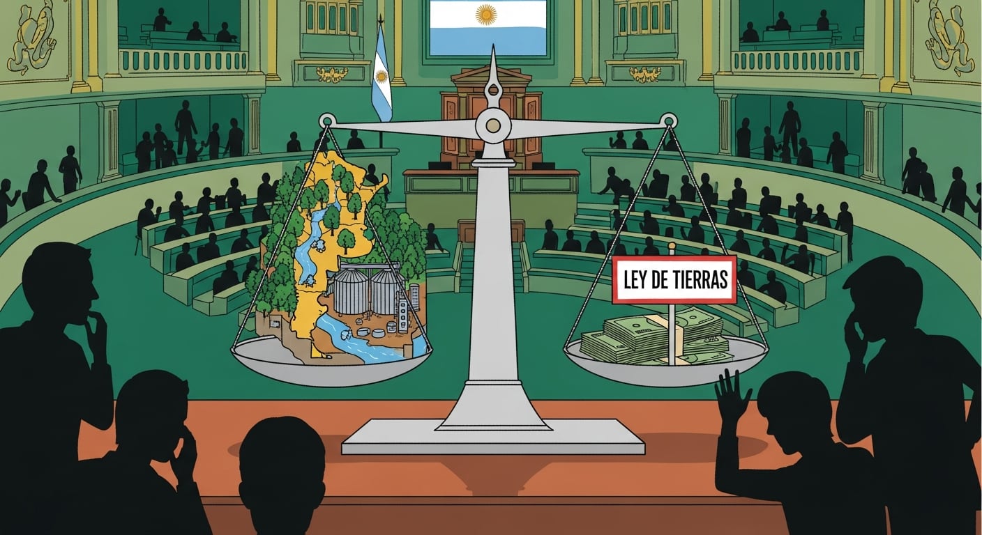 El proyecto en el Congreso suprime el tope del 15%, el cupo por nacionalidad y el límite de superficie por región fijado por la actual Ley de Tierras (Imagen Ilustrativa Infobae)