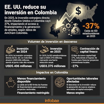 La inversión extranjera directa de Estados Unidos a Colombia se redujo 37% - crédito Infobae Colombia