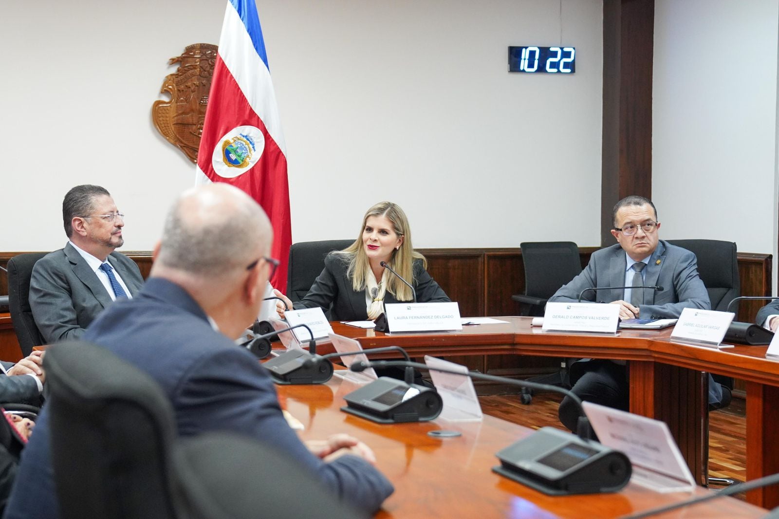 Laura Fernández sostuvo una reunión de más de dos horas con autoridades del Poder Judicial en Casa Presidencial. Créditos: Presidencia de la República