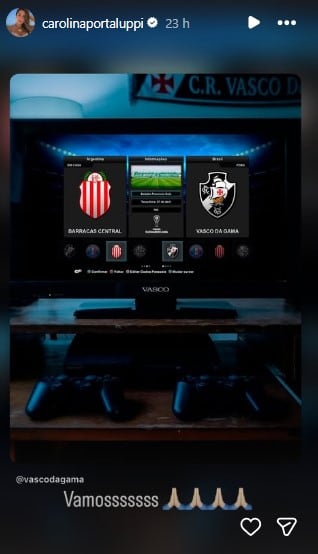 La hija de Renato Portaluppi mostró a su papá y DT de Vasco da Gama mirando el partido de su equipo por TV (Instagram)