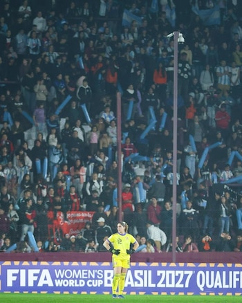 Mía Shalit durante el partido de Peru vs Argentina en Buenos Aires. Crédito: La Bicolor.