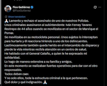El alcalde Federico Gutiérrez condena