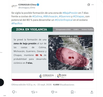 (X/ @conagua_clima)