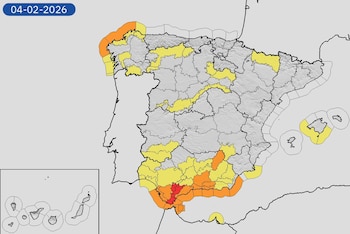 Mapa de alertas meteorológicas activas