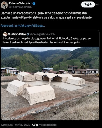 La senadora Valencia arremetió contra